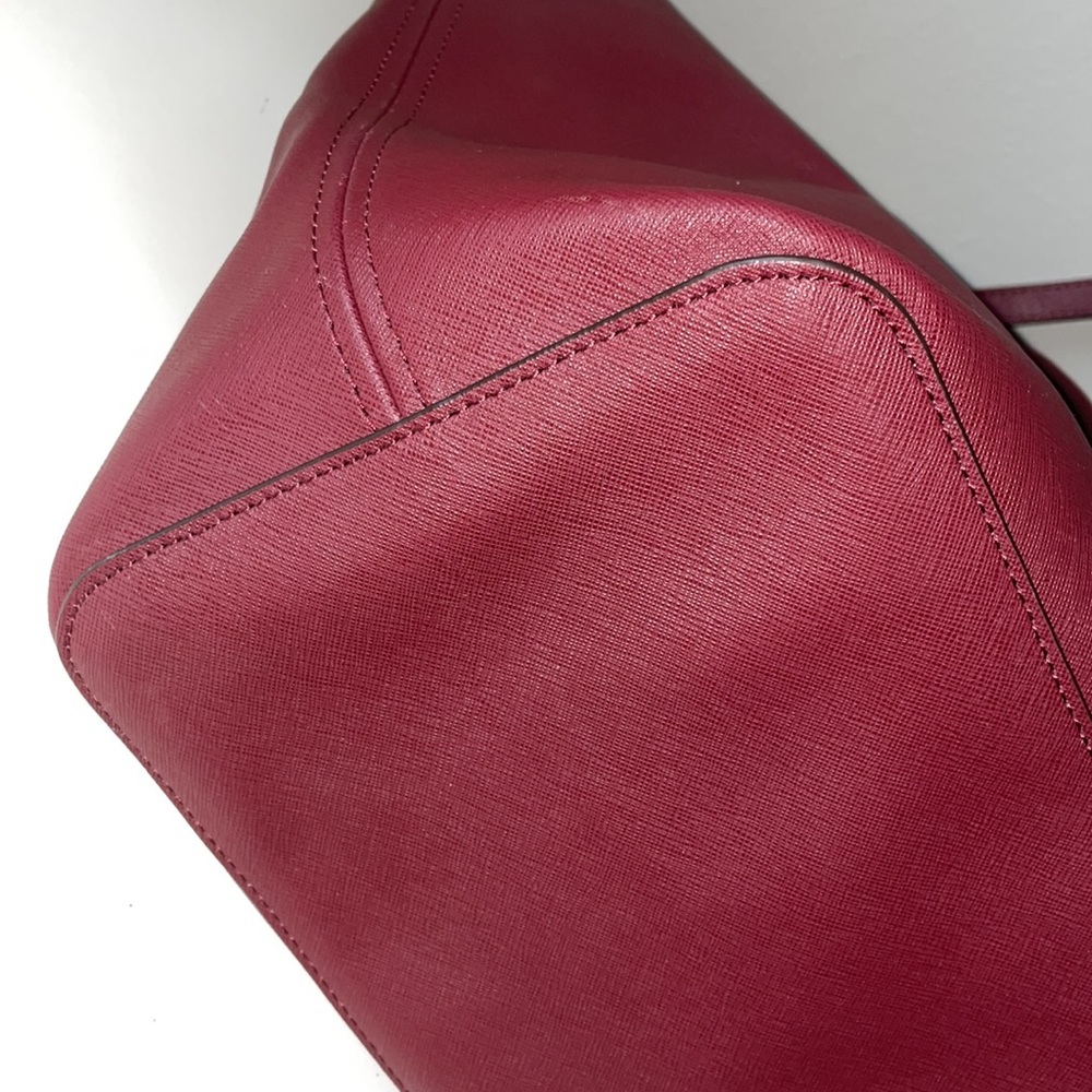 Michael Kors Jet Set Travel Bag/Tote Purse Burgundy - Picture 6 of 14